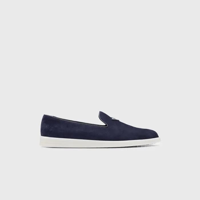 프라다 남성 스웨이드 네이비 슬립온 로퍼 【매장-110만원대】 - Prada Mens Na… - 1