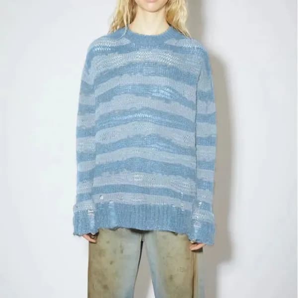 아크네 여성 크루넥 블루 니트 - AcneWomens Blue Knits - ace223x - 1