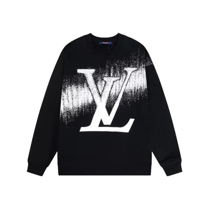 루이비통 남성 블랙 맨투맨 - Louis vuitton Mens Black Tshirts … - 1