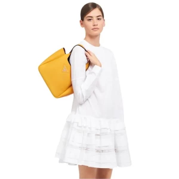 프라다 여성 옐로우 버킷백 - Prada Womens Yellow Bucket Bag - … - 1