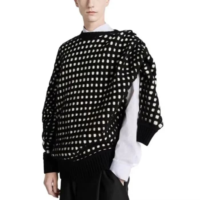 디올 남성 블랙 크루넥 니트 - Dior Mens Black Knitwear - di860… - 1