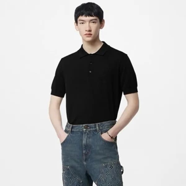 루이비통 남성 블랙 폴로 티셔츠 - Louis vuitton Mens Black Tshir… - 1