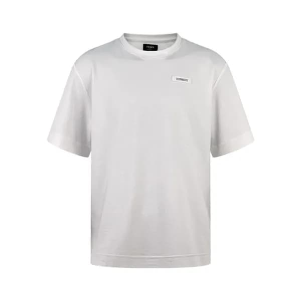 펜디 남성 화이트 반팔 티셔츠 - Fendi Mens White Tshirts - fec5… - 1