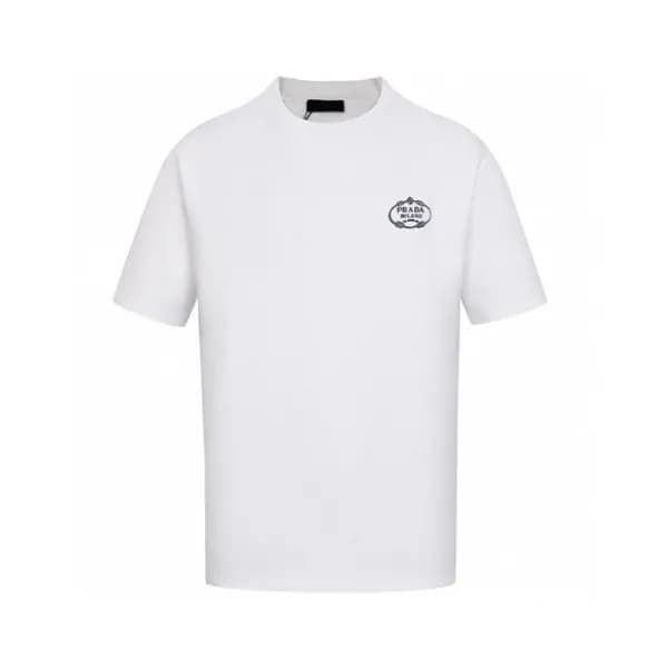 프라다 남성 화이트 반팔 티셔츠 - Prada Mens White Tshirts - prc… - 1