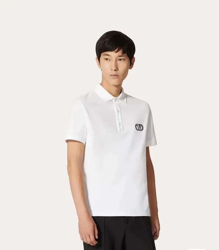 발렌티노 남성 화이트 폴로 반팔티 - Valentino Mens White Tshirts … - 1