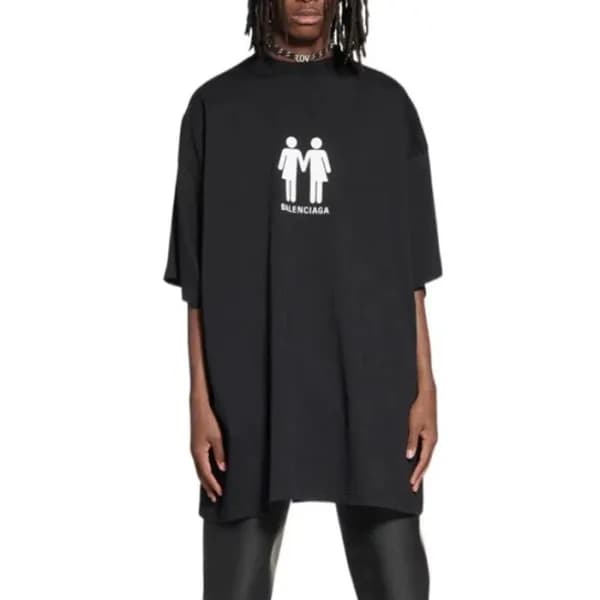 발렌시아가 남성 라운드 반팔 티셔츠 - Balenciaga Mens Round Tshirt… - 1