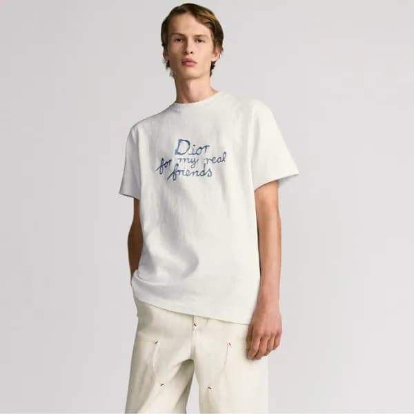 디올 남성 라운드 반팔 티셔츠 - Dior Mens Round Tshirt - dic550… - 1