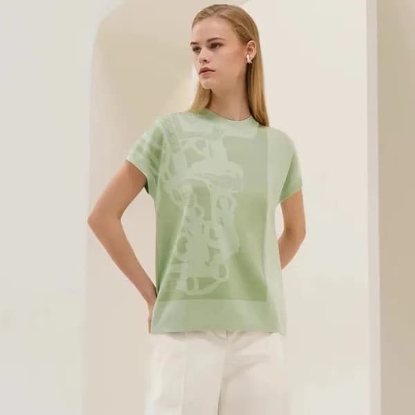 에르메스 여성 크루넥 반팔티 - Hermes Womens Round Tshirt - hec… - 1
