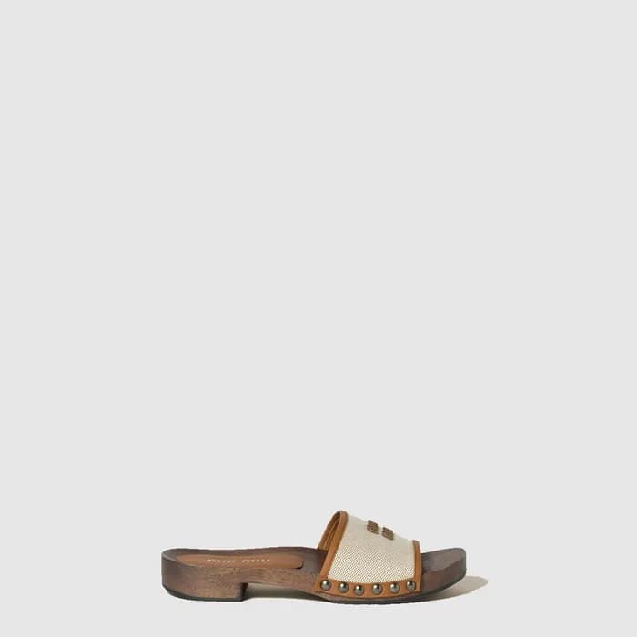 미우미우 여성 캔버스 클로그 - Miu Miu Womens Canvas Clog - mis… - 1