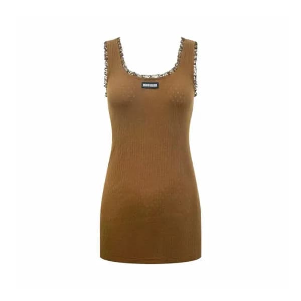 미우미우 여성 라운드 나시 - Miumiu Womens Round Sleeveless To… - 1