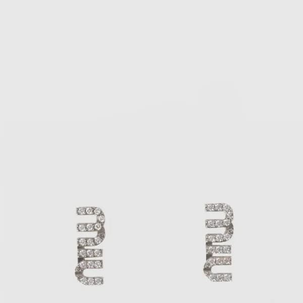 미우미우 여성 크리스탈 메탈 이어링 - Miumiu Womens Metal Earrings… - 1