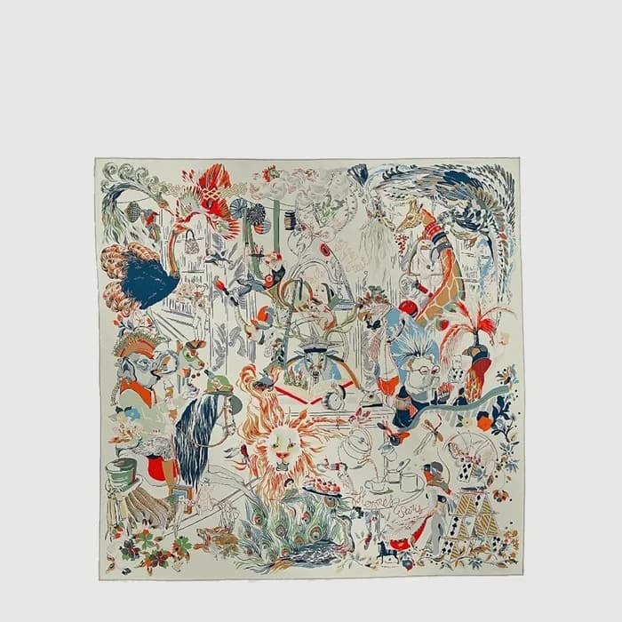 에르메스 여성 에밀 나이트 스카프 - Hermes Womens Émile Night of Fantasy Scarf - acc8774x - 1