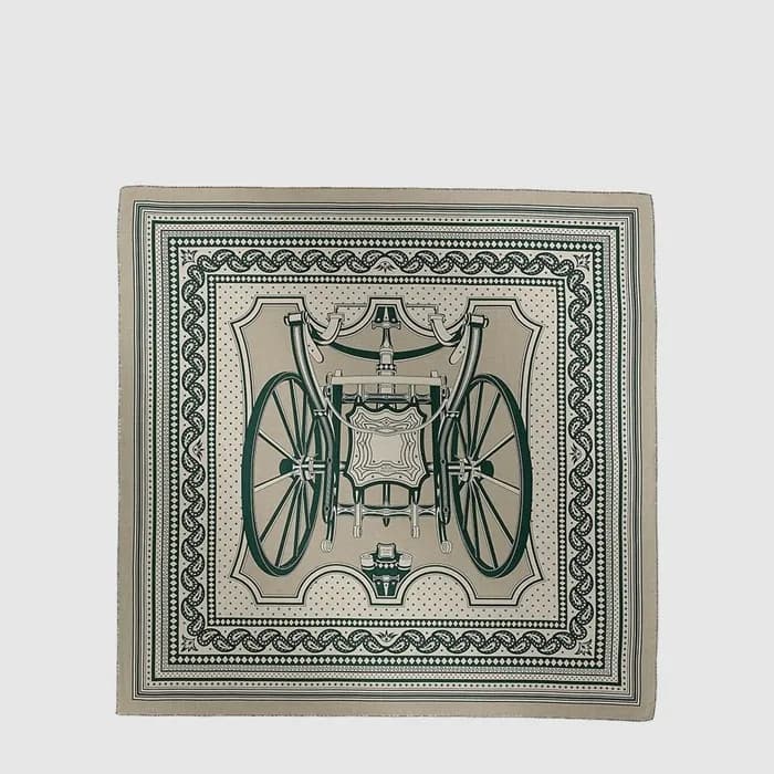 에르메스 여성 레 루 드 파에통 반다나 숄 - Hermes Womens Les Roues de Phaeton Bandana Shawl - acc8912x - 1