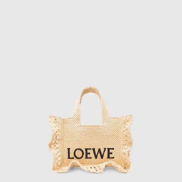 로에베 여성 스몰 폰트 라피아 토트 - Loewe Womens Small Font Raffia Tote - lob17312x - 1