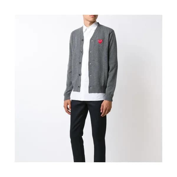 Cdgplay 2018 Mens V-Neck Wool Cardigan - 꼼데가르송 남성 … - 1