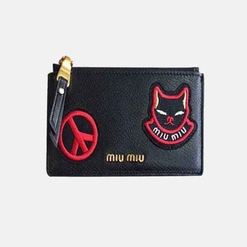 2018/19 MiuMiu Ladies Patch Card Wallet 5M B006 -… - 1