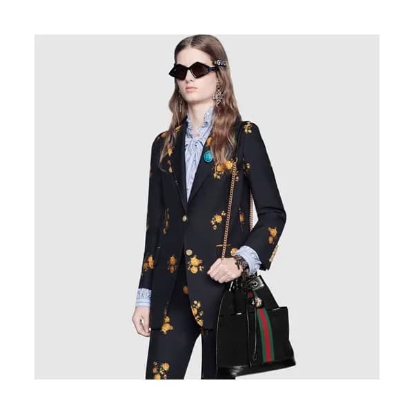Gucci Suede Rajah Tiger Women Bucket Bag,30CM - 구찌… - 1