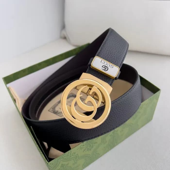 Gucci 2024 Mens GG Buckle Business Leather Belt - … - 1