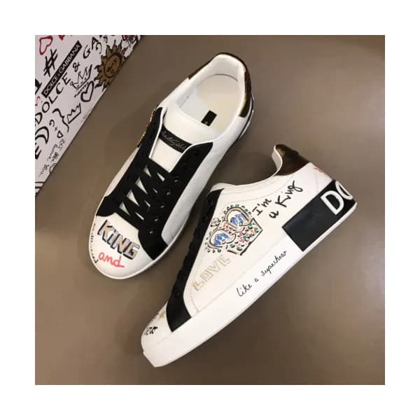 [트렌디]Dolce&Gabbana 2019 Mens Calfskin Graffit Snea… - 1