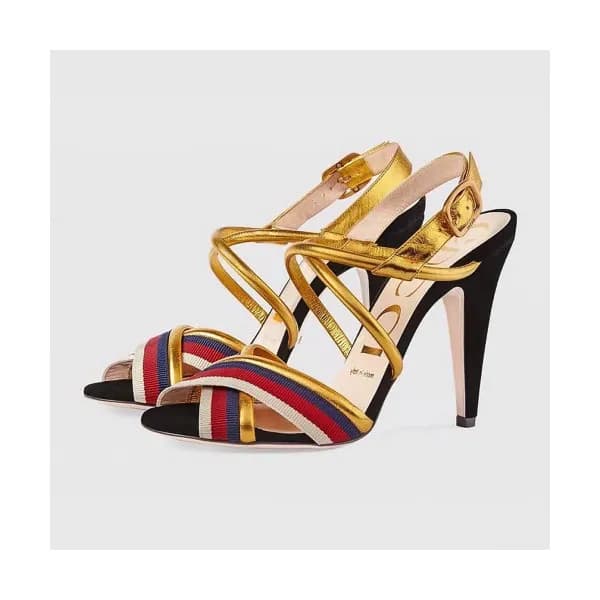 Gucci 2019 Ladies Strap High-heel Leather Sandal -… - 1