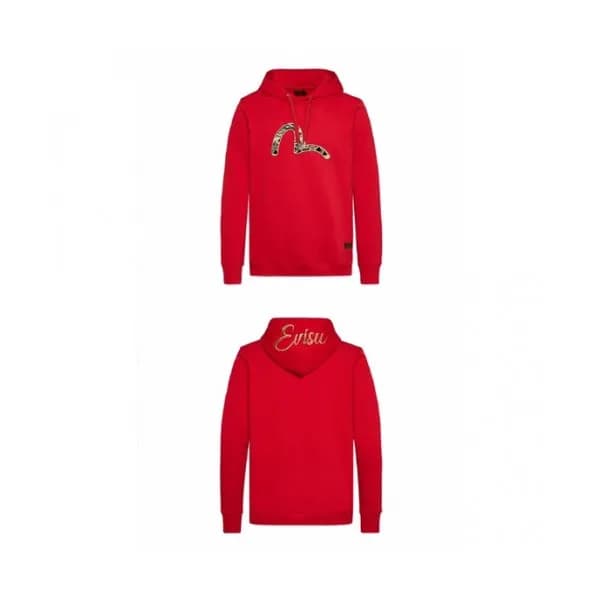 Evisu Mens Embroidery Evisukuro Casual HoodT - 에비수… - 1