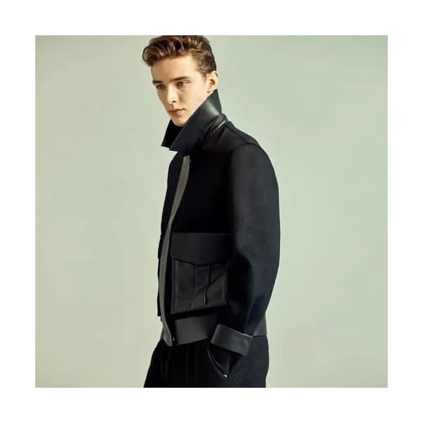 Fendi 2019 Mens Casual Cashmere Leather Jacket - 펜… - 1