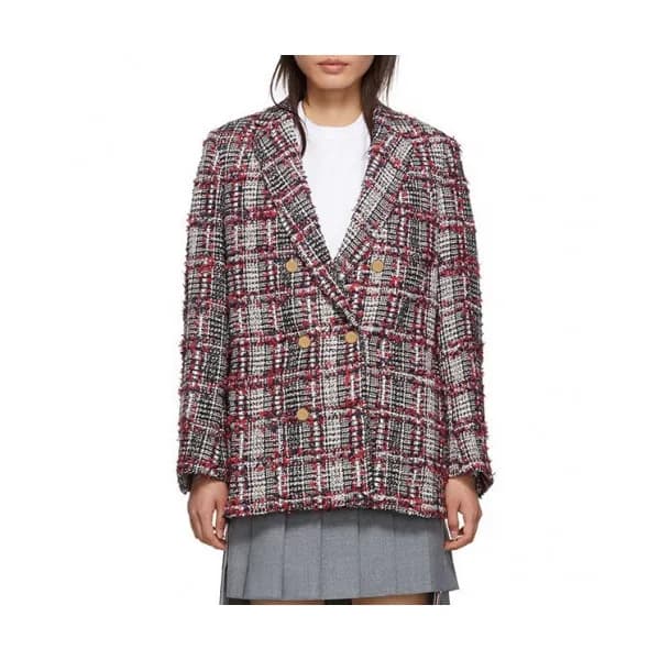Thom Browne 2019 Womens Luxury Tweed Suit Jacket -… - 1