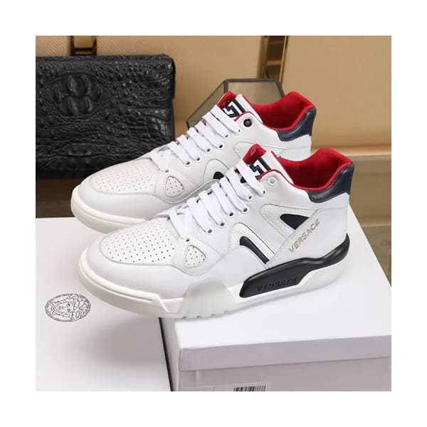 Versace 2020 Mens Leather Sneakers - 베르사체 2020 남성용… - 1