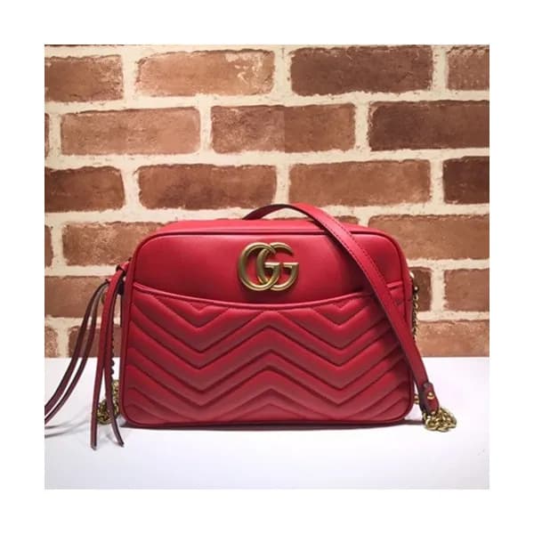 Gucci 2020 GG Marmont Matlase Leather Women Should… - 1