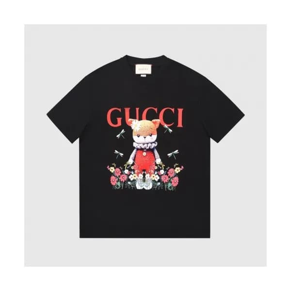 Gucci Mm/Wm Logo Short Sleeved Tshirts Black - 구찌… - 1