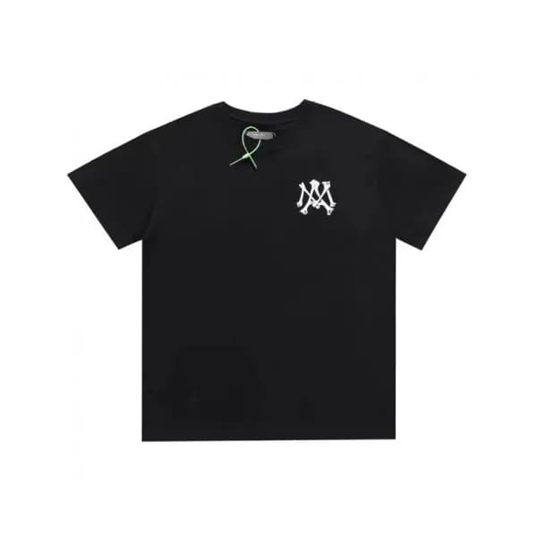 Amiri Mm/Wm Logo Cotton Short Sleeved Tshirts Bla… - 1