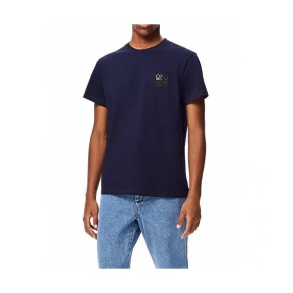 Loewe Mens Smile Short Sleeved Tshirts Navy - 로에베… - 1