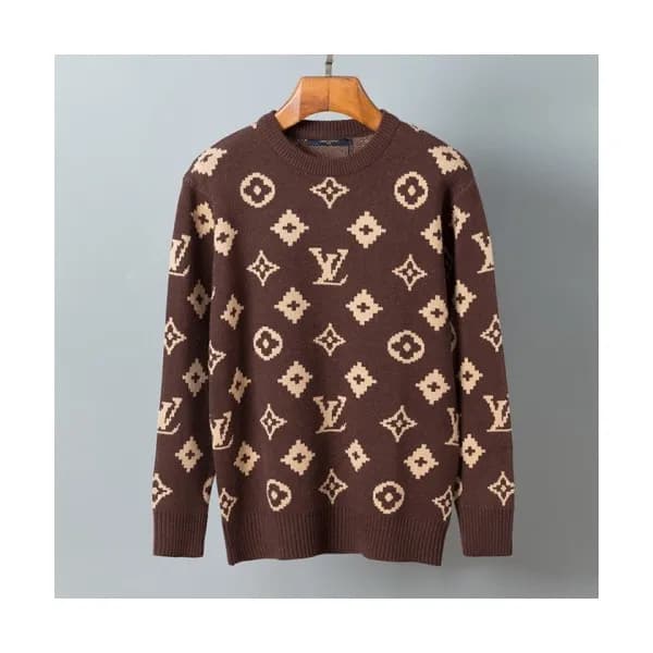 Louis vuitton Mens Casual Wool Sweaters Brown - 루… - 1