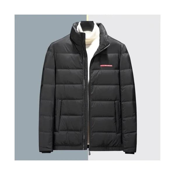 Prada Mens Logo Casual Duck Down Padding Black - … - 1