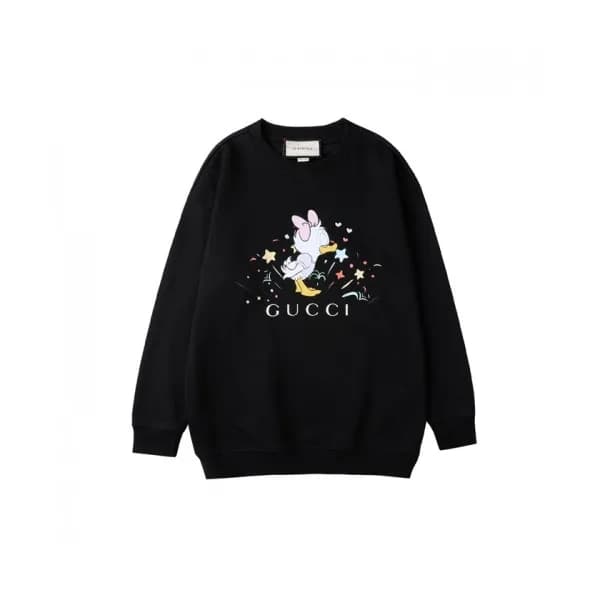 Gucci Mens Logo Crew-neck Cotton Tshirts Black … - 1