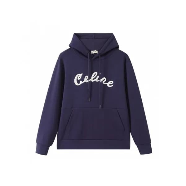 Celine Mm/Wm Logo Cotton Hoodie Navy - 셀린느 2021 남/… - 1