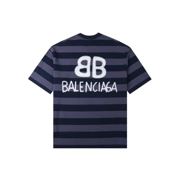 발렌시아가 남성 크루넥 블루 반팔티 - Mens Blue Tshirts - bal01303… - 1