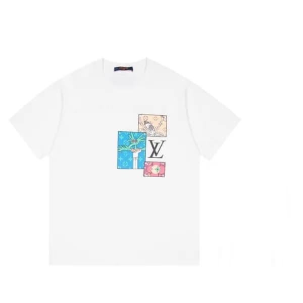 루이비통 남성 크루넥 화이트 반팔티 - Mens White Tshirts - lou0405… - 1