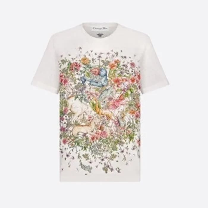 디올 여성 화이트 반팔티 - Dior Womens White Tshirts - dio179… - 1