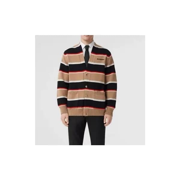 버버리 남성 블랙 브이넥 가디건 - Mens Black Cardigan - bur04438… - 1