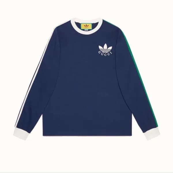 구찌 남/녀 캐쥬얼 네이비 맨투맨 - Unisex Navy Tshirts - Guc0501… - 1