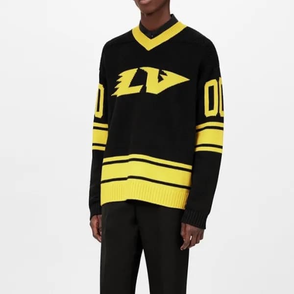 루이비통 남성 모던 블랙 니트 - Mens Black Sweaters - lou05124x - 1