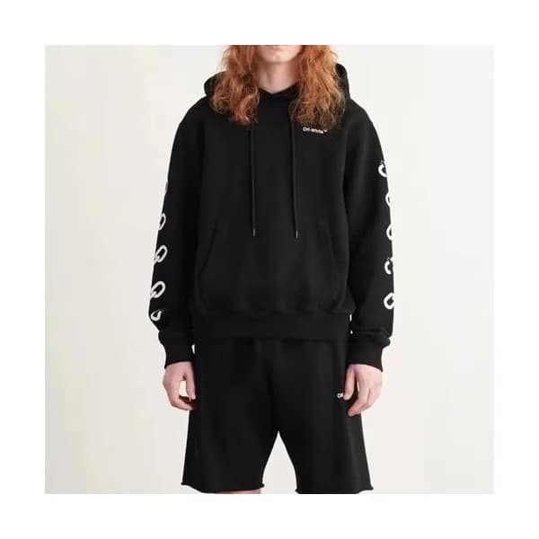 오프화이트 남성 캐쥬얼 블랙 후드티 - Off-white Mens Black Hoodie … - 1