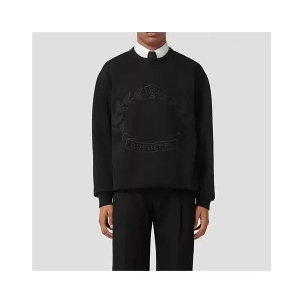 버버리 남성 크루넥 블랙 맨투맨 - Burberry Mens Black Tshirts - … - 1