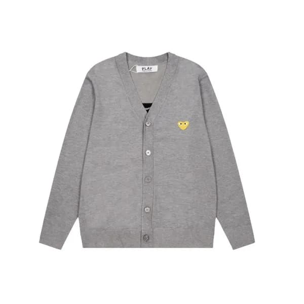꼼데 남/녀 그레이 브이넥 가디건 - Cdgplay Unisex Gray Cardigan …