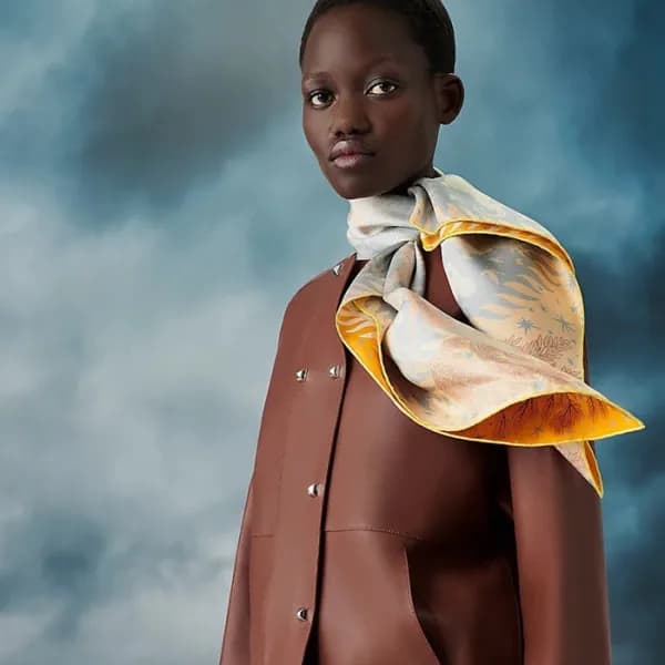 에르메스 여성 오렌지 스카프 - Hermes Womens Orange Scarf - he4… - 1