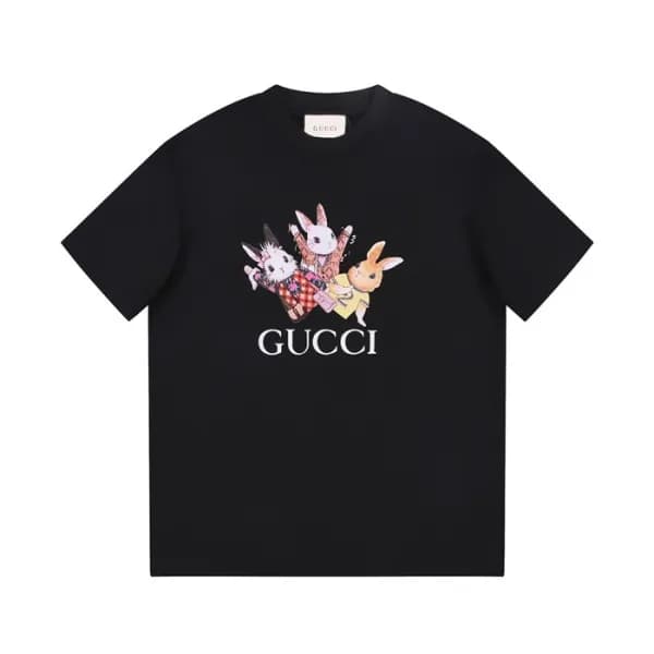 구찌 남/녀 블랙 크루넥 반팔티 - Gucci Unisex Black Short sleev… - 1