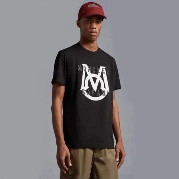 몽클레어 남성 블랙 크루넥 반팔티 - Moncler Mens Black Tshirts - … - 1
