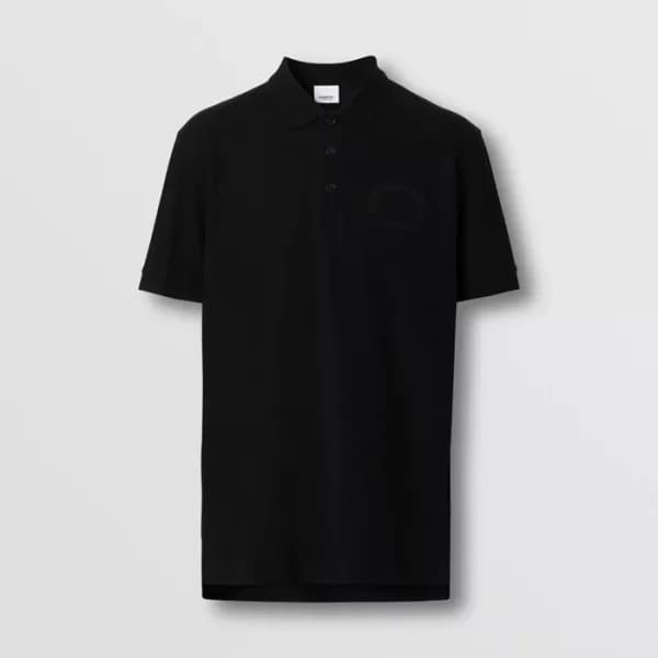 버버리 남성 블랙 폴로 반팔티 - Burberry Mens Black Tshirts - b… - 1