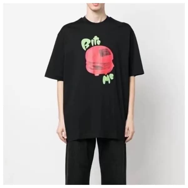아크네 남성 블랙 크루넥 반팔티 - Acne Mens Black Short sleeved … - 1
